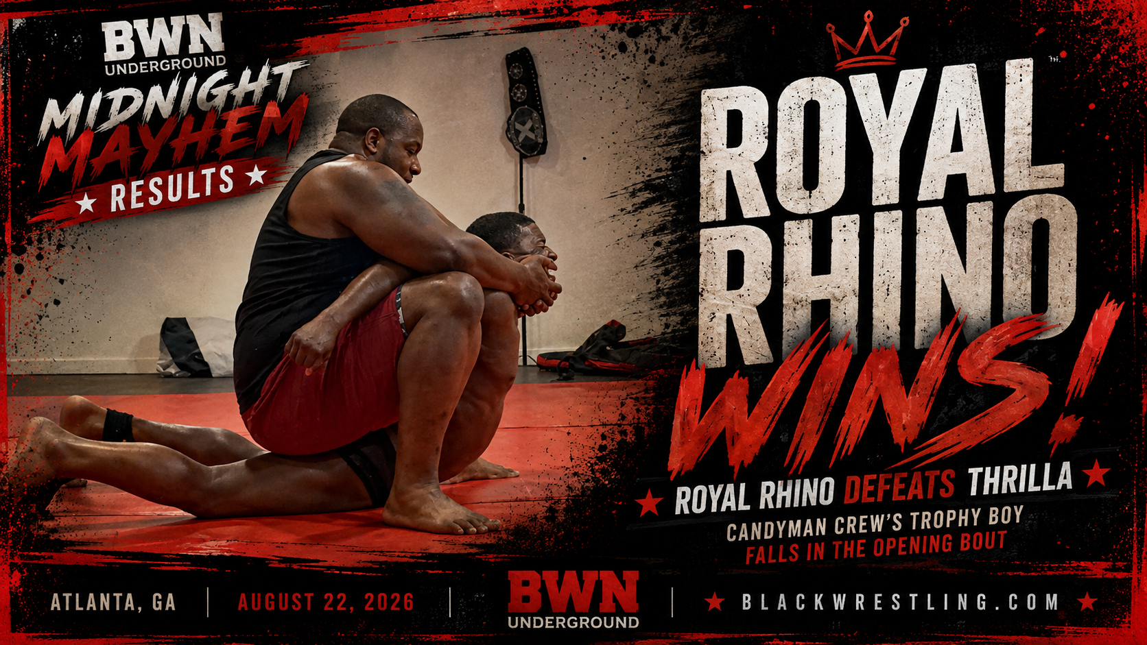 Midnight Mayhem Results — Royal Rhino Wins